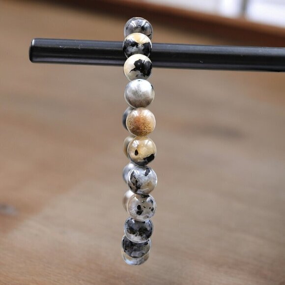 High Flash Black Moonstone Gemstone Bracelet Handmade - Picture 5 of 5